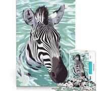 Rompecabezas de 1000 Piezas con ilustración de una Cebra Nadando en el Agua Ideal para Decorar la Pared Reducir el estrés y como Regalo 50x75cm