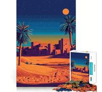 Rompecabezas de 1000 Piezas con ilustración de una Escena Nocturna en un Oasis del Desierto Arte de Corte preciso Juguete para desarrollar la Capacidad cognitiva Diversión para el Tiempo Libre Regalo