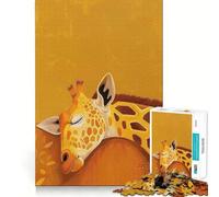 Rompecabezas de 1000 Piezas con ilustración de una Jirafa durmiendo, Ideal para Adolescentes Juguete para aliviar el estrés Diseño artístico y fácil de Usar 50x75cm