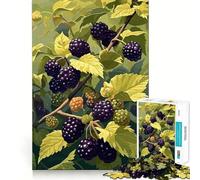 Rompecabezas de 1000 Piezas con ilustración de una Rama de Mora,decoración de Ajuste Perfecto,Regalo para ejercitar la Mente,Juego de Paz,Pieza de Arte navideña 50x75cm