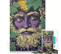 Rompecabezas de 1000 Piezas con ilustración del Dios del Vino para Adultos,Juguete para Resolver Problemas,de Calidad Profesional,para Recortar y para Relajarse en Grupo (38x26cm)