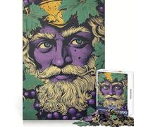 Rompecabezas de 1000 Piezas con ilustración del Dios del Vino Pensamiento Claro Distracción Suave Bordes precisos Regalo significativo (38x26cm)