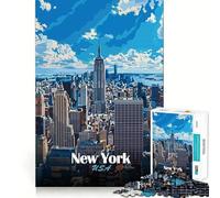 Rompecabezas de 1000 Piezas con ilustración del Horizonte de la Ciudad de Nueva York Juego preciso para armar,Actividad Cerebral,diversión,Tiempo Libre,Regalo de cumpleaños (50x75cm)