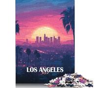 Rompecabezas de 1000 Piezas con ilustración del Horizonte de Los Ángeles al Atardecer, Ideal para Adultos. Un desafío de Alta dificultad. Perfecto como Regalo o Juego Familiar. Medidas: 38 x 26 cm.