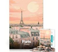 Rompecabezas de 1000 Piezas con ilustración del Horizonte de París Juego de fácil Montaje Regalo Ideal para Relajarse y Disfrutar de la Navidad Decoración navideña (50x75cm)