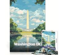 Rompecabezas de 1000 Piezas con ilustración del Monumento a Washington DC para Adultos Entrenamiento de concentración Disfrute Tranquilo Ensambles precisos (38x26cm)