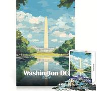 Rompecabezas de 1000 Piezas con ilustración del Monumento a Washington DC para Adultos Ideal para Mejorar la Memoria Un pasatiempo Tranquilo y entretenido (38x52cm)