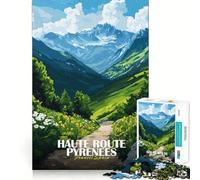 Rompecabezas de 1000 Piezas con ilustración del Paisaje de la Alta Ruta de los Pirineos Ideal para Recortar,Decorar,Jugar y divertirse cumpleaños (38x52cm)