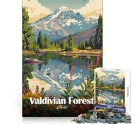 Rompecabezas de 1000 Piezas con ilustración del Paisaje del Bosque Valdiviano de Chile para Adultos Ideal para Entrenar la Mente, Relajarse y Disfrutar de la Navidad Corte láser (50x75cm)