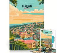 Rompecabezas de 1000 Piezas con ilustración del Paisaje Urbano de Kigali,Ruanda Arte de Corte preciso Juguete para desarrollar la Capacidad cognitiva Diversión para el Tiempo Libre Regalo navideño