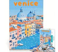Rompecabezas de 1000 Piezas con ilustración del Paisaje Urbano de Venecia Ideal para Decorar la Pared Un Reto para completar Fomenta el Amor Entre Parejas 38x52cm