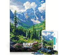 Rompecabezas de 1000 Piezas con ilustración del Parque Nacional Banff,Canadá Juego de lógica con articulaciones afiladas Juego de Entretenimiento para Pasar un Buen rato Regalo Divertido de Navidad