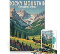 Rompecabezas de 1000 Piezas con ilustración del Parque Nacional de Las Montañas Rocosas para Adultos Juguete de lógica Fina, Divertido y con Bordes limpios Regalo Original (50x75cm)