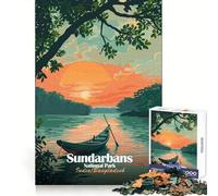 Rompecabezas de 1000 Piezas con ilustración del Parque Nacional Sundarbans para Adultos Ideal para Entrenar la Memoria y Disfrutar en Silencio Bordes precisos (38x52cm)
