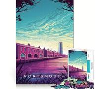 Rompecabezas de 1000 Piezas con ilustración del Paseo marítimo de Portsmouth para Adolescentes Juguete de lógica para Jugar en Grupo Corte de precisión Regalo Original (38x26cm)
