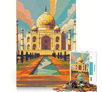 Rompecabezas de 1000 Piezas con ilustración del Taj Mahal para Adultos Juguete Mental Relajante y Divertido Corte Premium Regalo de cumpleaños 38x52cm