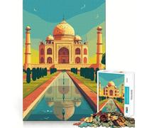 Rompecabezas de 1000 Piezas con ilustración del Taj Mahal para Adultos Juguete para ejercitar la Mente y Relajarse Corte Perfecto Regalo Memorable 50x75cm