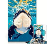 Rompecabezas de 1000 Piezas con ilustración submarina de Ballena Juguete para Adultos Que desafía la Mente Corte preciso y alineación Actividad Divertida para Toda la Familia (50x75cm)