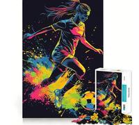 Rompecabezas de 1000 Piezas con Imagen de una jugadora de fútbol en acción para Adolescentes Juguete de lógica Mental Diseño Tranquilo y Firme Artículo de Santa Claus (50x75cm)