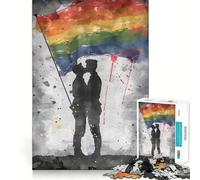 Rompecabezas de 1000 Piezas con la Bandera del Orgullo Gay para Adolescentes Juguete cognitivo para el Desarrollo cognitivo y el Ocio Obra de Arte para armar 38x26cm