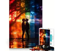 Rompecabezas de 1000 Piezas con la Bandera del Orgullo Gay para Adolescentes Juguete para ejercitar la Mente, Actividad Relajante, Arte para armar, Regalo Original 38x26cm