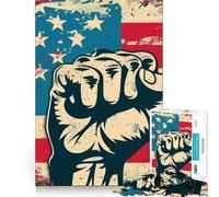 Rompecabezas de 1000 Piezas con la Bandera Estadounidense,Ideal para Adolescentes,Que estimula la Mente y desarrolla la Creatividad Cortado con láser para un Ajuste Actividad Relajante para Grupos
