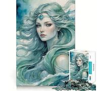 Rompecabezas de 1000 Piezas con la Diosa nórdica Njord, Representada como una Mujer, para Adultos Juguete Que desafía la Mente Juego de Interior Pieza de Arte de Corte preciso (38x52cm)