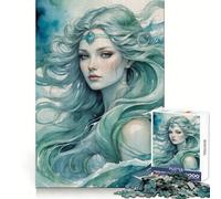Rompecabezas de 1000 Piezas con la Diosa nórdica Njord, Representada como una Mujer, para Adultos Juguete Que desafía la Mente Juego de Interior Pieza de Arte de Corte preciso (38x52cm)