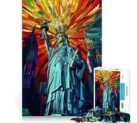 Rompecabezas de 1000 Piezas con la Estatua de la Libertad de Nueva York para Adolescentes Ideal para estimular la Memoria, Jugar y Relajarse Bordes Ajustados Regalo Premium (50x75cm)