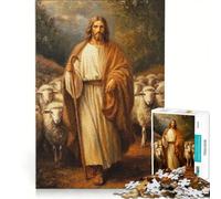 Rompecabezas de 1000 Piezas con la Imagen de Jesucristo el Buen Pastor, Juego Familiar, Actividades Divertidas para Hacer en casa, cumpleaños y Navidad 50x75cm