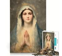 Rompecabezas de 1000 Piezas con la Imagen de la Virgen María en oración, Ideal para Adolescentes Juguete cognitivo, pasatiempo Relajante Borde Premium Lista de Deseos de Papá Noel (38x26cm)