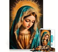 Rompecabezas de 1000 Piezas con la Imagen de la Virgen María para Adolescentes Juego Que estimula el Cerebro Encaja Perfectamente sin Huecos Actividad Relajante para Grupos en Interiores (50x75cm)