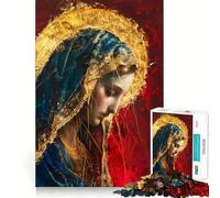 Rompecabezas de 1000 Piezas con la Imagen de la Virgen María para Adolescentes Juego Que estimula el Cerebro Encaja Perfectamente sin Huecos Actividad Relajante para Grupos en Interiores (50x75cm)