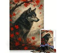 Rompecabezas de 1000 Piezas con la Imagen de un Lobo Entre Hojas de otoño Ideal para Adolescentes Fomenta el Pensamiento Claro estimula el Juego y Permite un Encaje Firme (50x75cm)