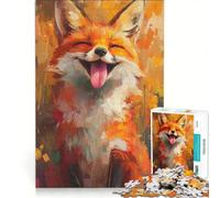 Rompecabezas de 1000 Piezas con la Imagen de un Zorro Sonriente y Feliz Juego de ingenio para Relajarse intelectualmente Regalo de cumpleaños obsequios 50x75cm