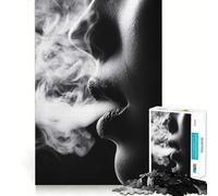 Rompecabezas de 1000 Piezas con la Imagen de una Mujer exhalando Humo Juego Mental Divertido,diseño Ajustado sin Huecos, reuniones Familiares (50x75cm)
