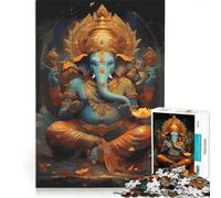 Rompecabezas de 1000 Piezas con la Imagen del Dios Ganesha Ideal para Juegos en Familia Regalo de cumpleaños Incluye póster y Hoja de Preguntas a Juego 50x75cm