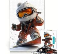 Rompecabezas de 1000 Piezas con la Mascota del Snowboard para Adolescentes Juguete de lógica Mental Diseño Tranquilo y Firme Artículo de Santa Claus (38x26cm)