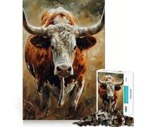 Rompecabezas de 1000 Piezas con la Mirada bovina,diseño Impecable,Ideal para Actividades de Juego Inteligentes,diversión para el Tiempo Libre o como Regalo de cumpleaños 50x75cm