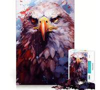 Rompecabezas de 1000 Piezas con la Mirada de un águila Calva,Corte, Divertido,Inteligente,para Jugar,Ideal para cumpleaños (38x52cm)