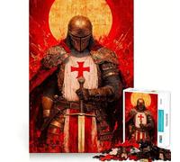 Rompecabezas de 1000 Piezas con la Pintura de un Caballero templario, Juguete para ejercitar la Mente, Tiempo de convivencia, Pieza de colección de Arte de Corte preciso 50x75cm