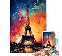 Rompecabezas de 1000 Piezas con la Torre Eiffel Actividades Divertidas para Hacer en casa Carrera de Velocidad Manual Juego Educativo para Mayores de 14 años (38x52cm)