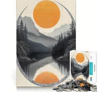 Rompecabezas de 1000 Piezas con Lago de montaña, Sol y Reflejo para Adultos Juguete cognitivo para Fortalecer los Lazos afectivos Ideal para armar Artículo de Regalo de Papá Noel (50x75cm)