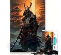 Rompecabezas de 1000 Piezas con lámina artística de Guerrero samurái para Adultos Rompecabezas Suave para Relajarse Imagen para armar Artículo de Santa Claus (38x26cm)