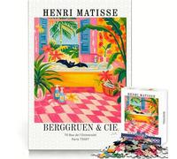 Rompecabezas de 1000 Piezas con lámina artística de Henri Matisse en una bañera, Ideal para Adolescentes Juego Casual, Creativo y Divertido Decoración para el hogar (38x26cm)