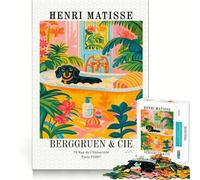 Rompecabezas de 1000 Piezas con lámina artística de Henri Matisse Perro Salchicha bañándose Ideal para Adultos Juego antiestrés, Manualidades Creativas y un Gran desafío Un Regalo estupendo (50x75cm)