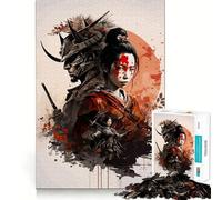 Rompecabezas de 1000 Piezas con lámina artística de samuráis y geishas para Adolescentes, Juguete Mental para aliviar el estrés, Corte Premium, (50x75cm)