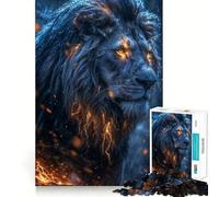 Rompecabezas de 1000 Piezas con Leones Negros y Dorados,Bordes Lisos,Ideal para desarrollar la Mente,divertirse y Pasar un rato Agradable cumpleaños o como pasatiempo (50x75cm)