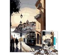 Rompecabezas de 1000 Piezas con los Colores de la Capital Lisboa para un Juego Educativo y desafiante Un Regalo estupendo Divertido y con Mucho Humor (Tamaño 38x26cm)