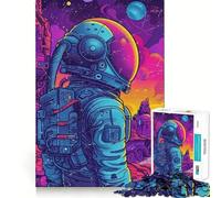 Rompecabezas de 1000 Piezas con Luces de Astronauta,Corte Suave,Juego Mental,Regalo,Tiempo de Juego Relajante,Pieza de Arte navideña (50x75cm)